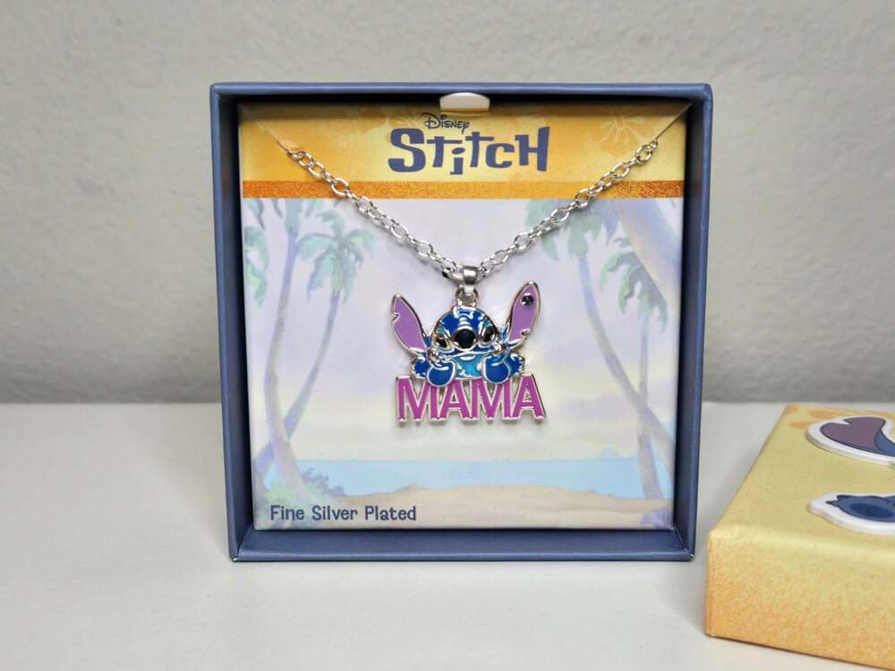 Disney Lilo & Stitch Mama Fine Silver Plated 18-inch Pendant Necklace